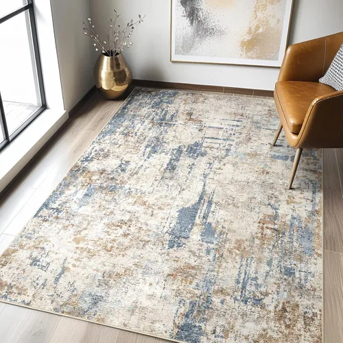 Miniatura 228 de Alfombra de pasillo lavable para cocina: 3 x 10 pies, antideslizante, abstracto, suave, moderno, resistente a las manchas, para interiores, piso