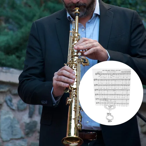 Miniatura 6 de Clip de partituras para clarinete - Soporte para libro de música de lira para principiantes practicando banda de marcha