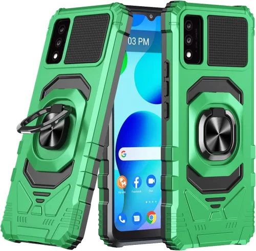 Customerfirst for Wiko Voix U616AT Phone Case, with Tempered Glass Screen Protector Heavy Duty Protection Technology Built-in Kickstand Rugged Black