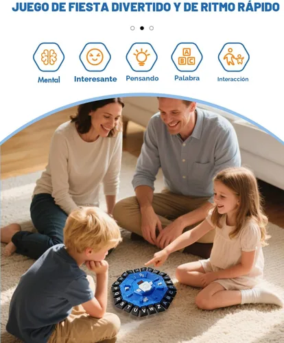 Miniatura 2 de Juego de palabras, juegos de mesa familiares con temporizador de pantalla y 2 modos, juegos de presión de 24 letras de ritmo rápido, juego