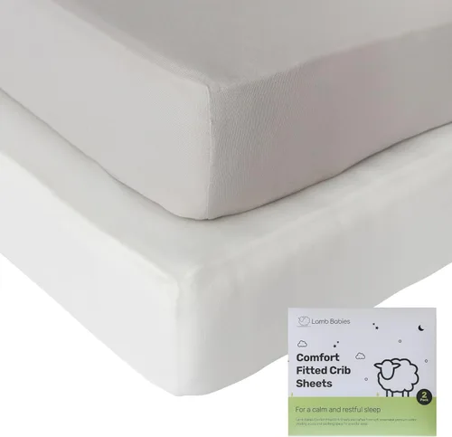Miniatura 8 de Sábanas de algodón para cuna, suaves y transpirables para niños y niñas, ajuste seguro para colchón de cuna estándar, ropa de cama de bebé de fácil