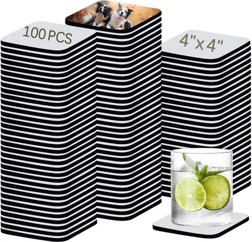 Miniatura 6 de 50 piezas de posavasos en blanco para taza de sublimación a granel, alfombrilla de goma redonda de 4x4 pulgadas para taza en blanco