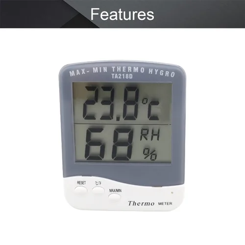 Miniatura 3 de Othmro Termómetro digital TA218D para interiores, monitor de humedad, termómetro de temperatura, termómetro digital para hogar, oficina, humidores
