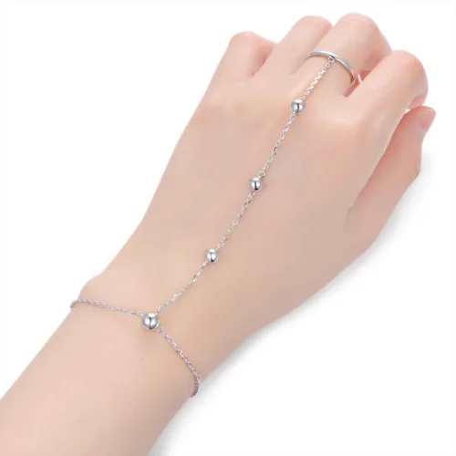 Miniatura 2 de Juego de cadena ajustable de plata de ley S925 para mujer, Circonita cúbica
