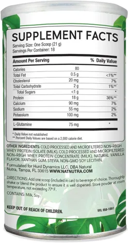 Miniatura 2 de Natural Nutra Vainilla alimentada con pasto Show Me The Whey Protein Source Powder Mejora la digestión, apoya los huesos y aumenta la inmunidad, sin