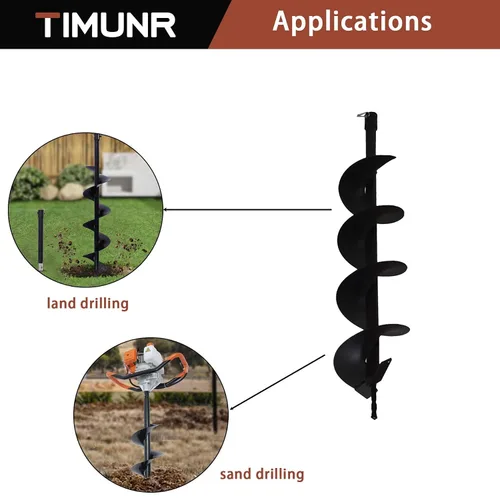 Miniatura 3 de Brocas de taladro de tierra de 6 pulgadas para plantar, 6 brocas para taladro de motor de gasolina de 31.5 pulgadas, brocas para excavadoras