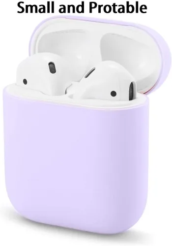 Miniatura 4 de Funda de protección para Airpods Funda de silicona ultrafina compatible con Airpods 1 y AirPods 2 (morado)