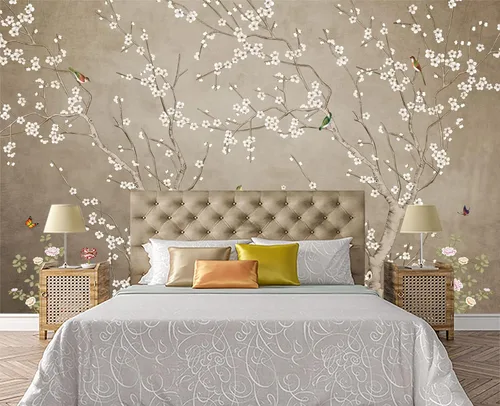 Miniatura 18 de Papel pintado 3D de flores doradas en relieve para dormitorio, 103 x 69 pulgadas