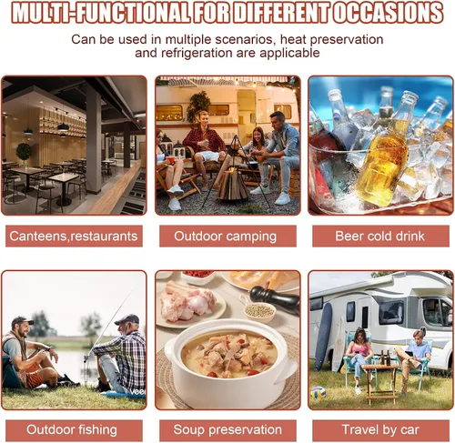 Miniatura 9 de Contenedor de Sopa Aislado de 15.9 Cuartos de Galón, Calentador de Alimentos Comercial de 4 Galones para Alimentos Calientes y Fríos, Caja Caliente