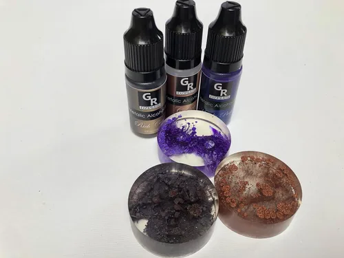 Miniatura 5 de Juego de tinta de alcohol metálico, 26 colores metálicos a base de alcohol para arte de resina, arte fluido, manualidades de resina, placa de Petri