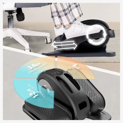 Miniatura 6 de Under Desk Elliptical Machine, Portable Elliptical Ellipse Leg Exerciser for Seniors Quiet Electric Foot Pedal Exerciser for Home with Remote Control