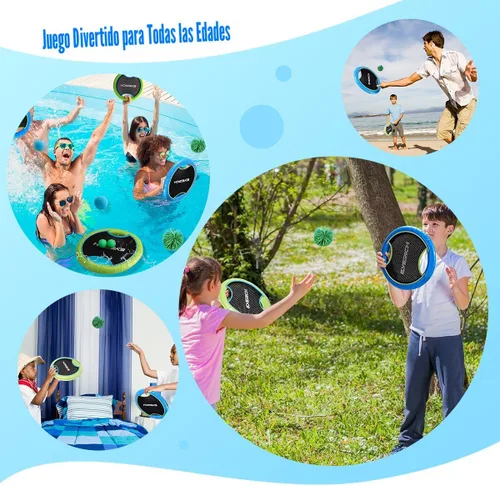 Miniatura 4 de Bouncy Paddle Ball Game for Kids with EVA Foam Trampoline Paddles and Balls, Stringy Ball Toss and Catch Set for Indoor Outdoor Beach Pool Backyard