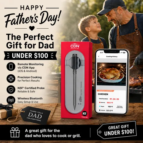Miniatura 2 de CDN Termómetro inteligente Bluetooth para carne Regalo perfecto para el día del padre por menos de $100 Termómetro digital inalámbrico Sonda