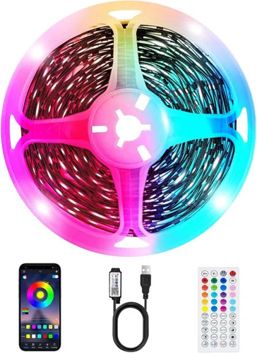 Tira LED para TV, luces LED RGB inteligentes de 3.28 pies para televisores de 24 a 32 pulgadas, sincronización de música, aplicación Bluetooth y