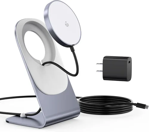 Miniatura 10 de Cargador inalámbrico magnético para iPhone 17/16/15/14/13/12 - Cargador Mag+adaptador USB C de 20 W, soporte de carga inalámbrica rápida con cable