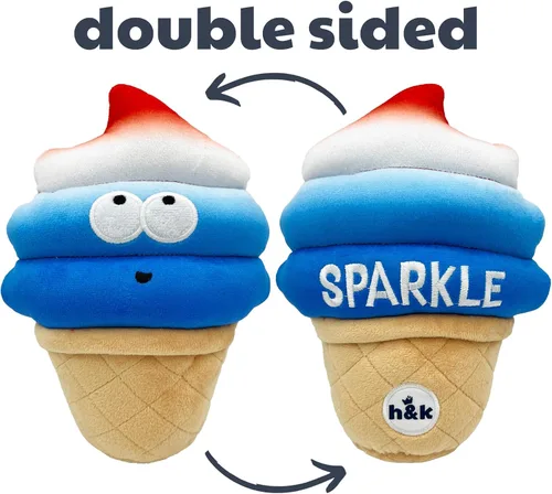 Miniatura 3 de Huxley & Kent para perros Fro-Yo Pawtriot Cono (pequeño) Juguete divertido para perros Juguete de felpa para perros con chirriante Regalo