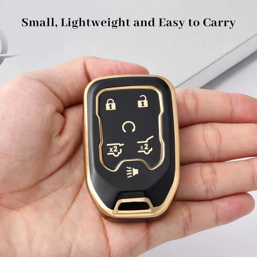 Miniatura 4 de OFFWEGO - Funda para llavero GMC, funda de TPU suave con protección para llaves inteligentes, compatible con GMC Chevy Chevrolet Suburban Tahoe