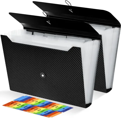 Miniatura 6 de 3 piezas de carpeta de archivos expandible, organizador de carpeta de acordeón de 13 bolsillos, organizador de documentos y recibos de papel