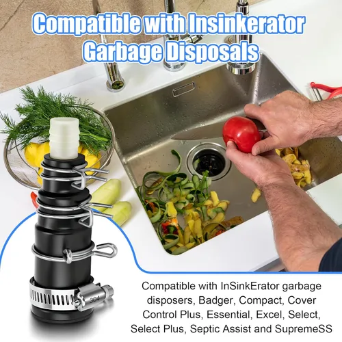 Miniatura 6 de Dreyoo 1 juego de adaptador de manguera de drenaje para lavavajillas compatible con trituradores de basura Insinkerator, conector de manguera