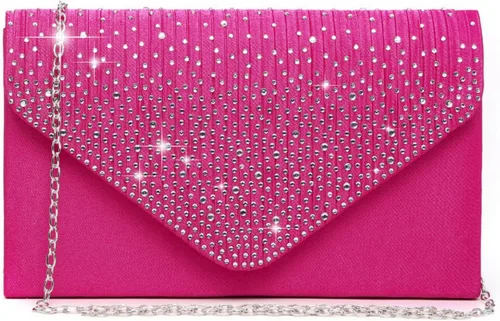 Miniatura 11 de Dasein Bolso de mano con satén satinado para mujer, tipo embrague, para noche, bandolera, bolsos, fiesta, graduación, boda, sobre