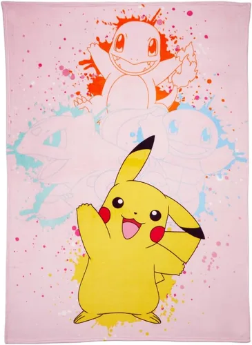 Miniatura 17 de Franco Ropa de cama para niños Manta decorativa de felpa súper suave, 62 x 90 pulgadas, Pokémon Multicolor