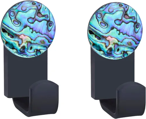 Miniatura 7 de Rockcloud Paquete de 2 ganchos para colgar en la pared de abulón con tornillos, ganchos de pared para dormitorio, sala de estar, cocina, hogar