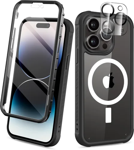 Miniatura 34 de Funda para iPhone 15 de cuerpo completo, protector de pantalla integrado, con protector de lente de cámara, [antiamarilleamiento], funda protectora