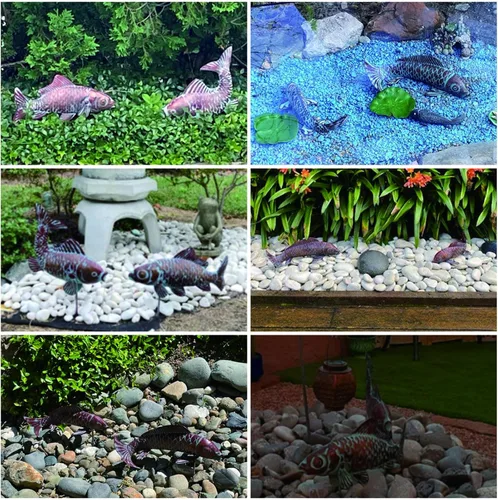 Miniatura 6 de Estatuas de peces Koi de metal para decoración de estanques exteriores, esculturas y estatuas grandes de jardín de peces al aire libre, Koi
