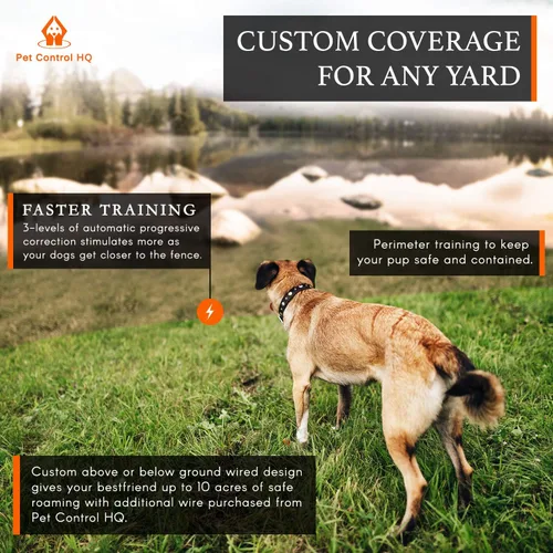 Miniatura 5 de Sistema inalámbrico para cercas para perros, entrenamiento de collar de choque eléctrico con control remoto, sistema de contención de mascotas