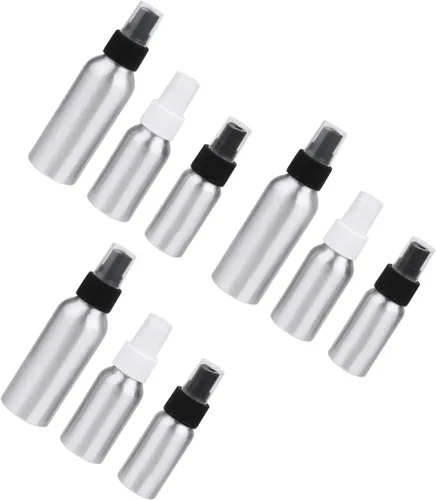 Angoily 9pcs Refillable Perfume Bottle Travel Bottles Aluminum Spray Nozzle for Make-up Remover As Shownx3pcs