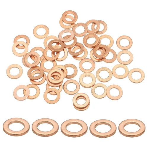 Miniatura 18 de PATIKIL Anilla de arandela de cobre M4, 25 piezas, 4mm ID 8mm OD 1mm de espesor, arandela plana métrica de sello de cobre para tornillos, pernos
