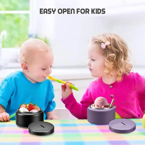 Miniatura 6 de Termo de sopa de 13.5 onzas para niños con tapa de hebilla, recipiente de comida aislado al vacío, boca ancha, a prueba de fugas, acero inoxidable