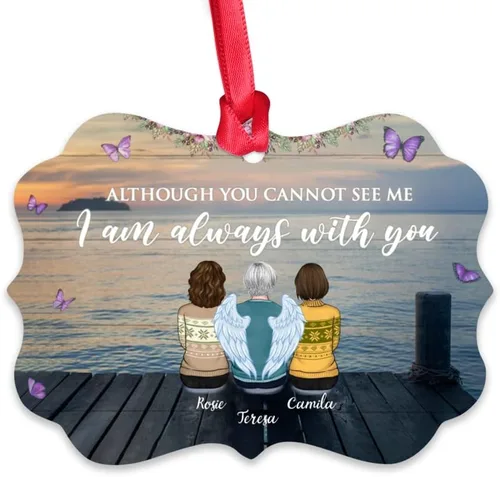 Miniatura 26 de Gossby Adorno conmemorativo de Navidad personalizado – Pérdida de padre estoy siempre contigo (padre, hija) personalizado para decoración de árbol