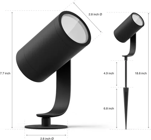 Miniatura 11 de Philips Hue Lily - Foco LED inteligente para exteriores - Ambiente blanco y de colores - Iluminación de paisaje de bajo voltaje - 1 paquete