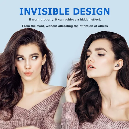 Miniatura 2 de Xmenha Mini auriculares inalámbricos invisibles, ocultos para el trabajo, auriculares Bluetooth micro diminutos para orejas pequeñas, discretos