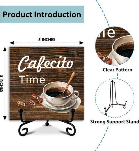 Miniatura 2 de Cartel de barra de café, decoración de estación de café, regalo para mujeres amigas, decoraciones de escritorio para oficina en casa, estante