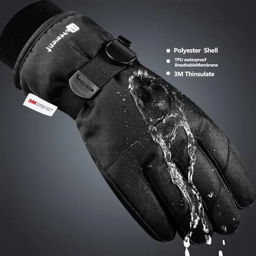 Miniatura 4 de ALISXM Guantes de invierno para esquí y nieve, guantes de snowboard cálidos de invierno para pantalla táctil 3M para hombres y mujeres para correr