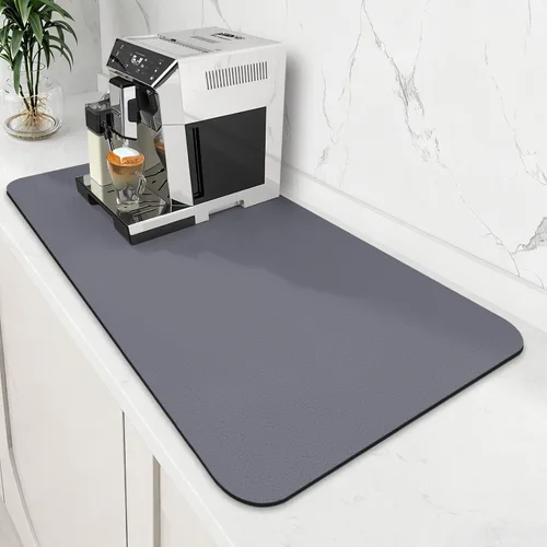 Miniatura 12 de WISELIFE Tapete de café súper absorbente para secar platos, accesorios de barra de café, combina con máquina, tapetes de secado grandes para Negro