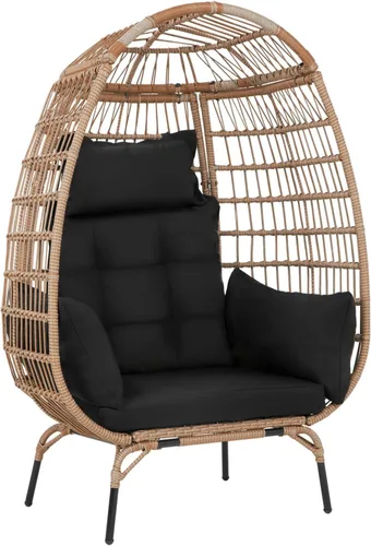 Silla de huevo de gran tamaño con soporte, decoración de habitación, silla de lectura estética, sillas de descanso para exterior silla de huevo de