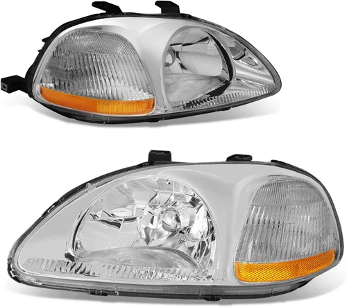 Miniatura 8 de Auto Dynasty Conjunto de faros delanteros compatible con Honda Civic 1996 1997 1998, de repuesto para faros delanteros halógenos del lado