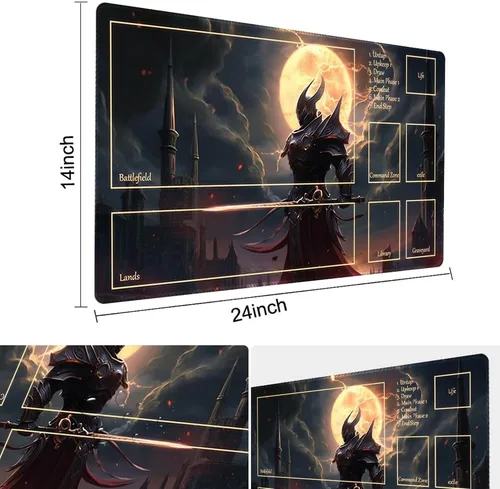 Miniatura 3 de MTG - Tapete de juego tamaño 24 x 14 pulgadas, bolsas de almacenamiento antideslizantes, ideal para entusiastas de los juegos de cartas, alfombrilla