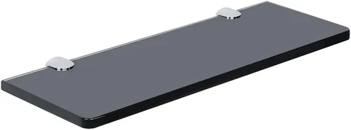 SAYAYO Estantes flotantes de vidrio templado para baño, estante de vidrio templado cromado de 15 x 5 pulgadas para pared, 1 paquete, color negro