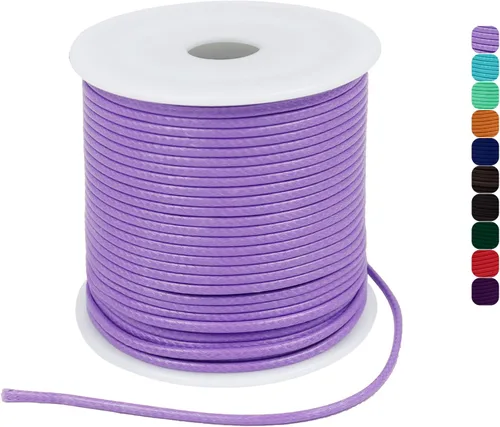 Miniatura 15 de CAMAL Cuerda de cera de 0.069 pulgadas para hacer pulseras, hilo encerado de 23 yardas para joyería y pulsera, cordón encerado para manualidades