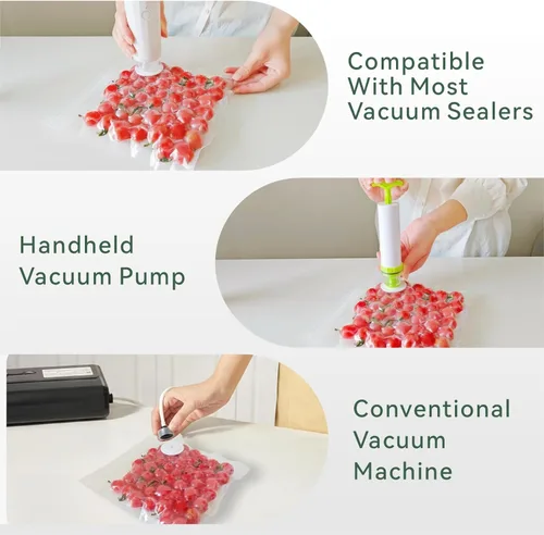Miniatura 5 de Bolsas selladoras al vacío para alimentos, 30 unidades (11 x 10 pulgadas), sin BPA, bolsas reutilizables para calefacción en microondas, cocina