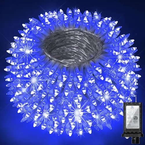 Miniatura 20 de Paquete de 2 Total 200 Pies 600 Luces LED de Navidad en Cadena, Luces de Árbol de Hadas Blanco Frío Conectables, 8 Modos y Temporizador Luces