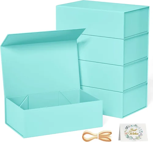 Miniatura 24 de RYDDOY Caja de Regalo Negra, 9.5x6x3'' Cajas de Regalo para Regalos con Tapas Cierre Magnético Rectangular Plegable para Caja de Propuesta