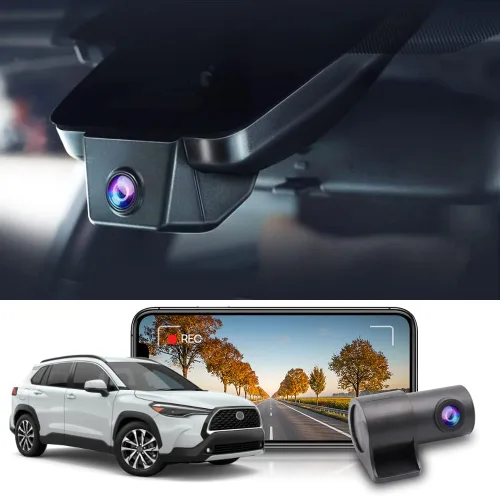 Miniatura 7 de Fitcamx Cámara de tablero 4K adecuada para Toyota Corolla Cross 2022 LE L XLE, aspecto OEM integrado, video UHD 2160P, WiFi y aplicación integrados
