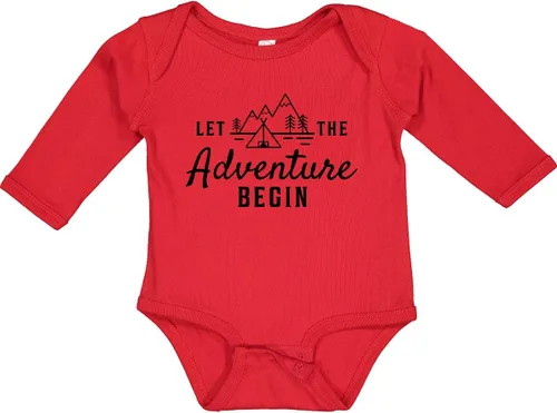 Miniatura 6 de inktastic Let the Adventure Begin with Camping Tent and Long Sleeve Creeper