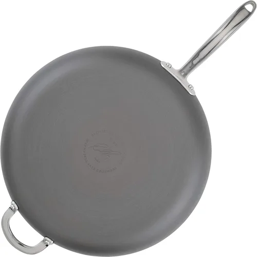 Miniatura 7 de Rachael Ray 80089 - Sartén antiadherente profesional con mango auxiliar y anodizado duro, 14 pulgadas - Gris