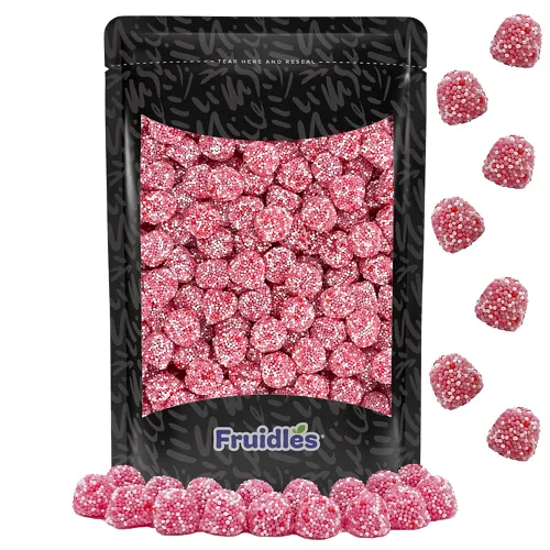 Miniatura 9 de Fruidles Gomitas de frambuesa, deliciosas gomitas de sabor a frutas recubiertas de azúcar (1 libra)